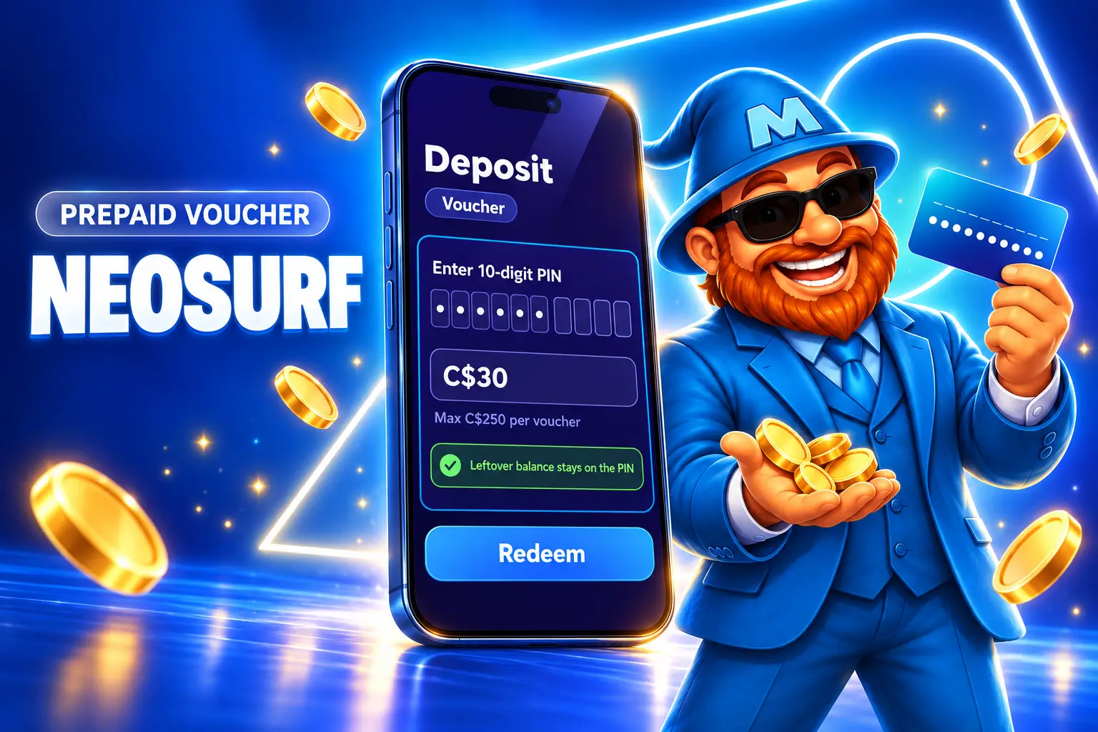 Neosurf deposit option in a casino cashier for Canadian players